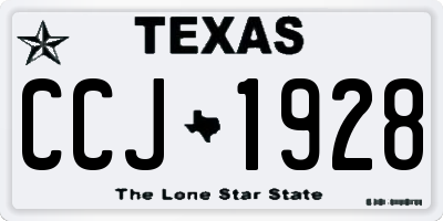 TX license plate CCJ1928