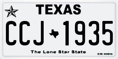 TX license plate CCJ1935