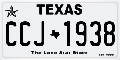 TX license plate CCJ1938