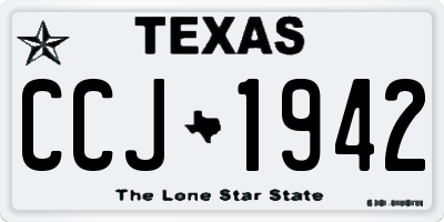 TX license plate CCJ1942