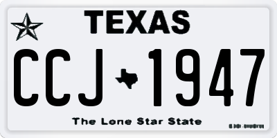 TX license plate CCJ1947