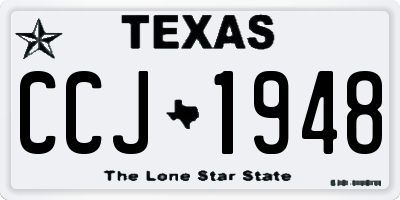 TX license plate CCJ1948