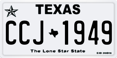 TX license plate CCJ1949