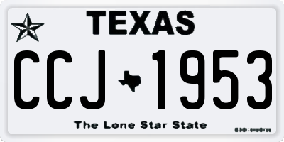 TX license plate CCJ1953