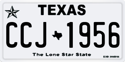 TX license plate CCJ1956