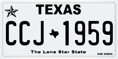 TX license plate CCJ1959