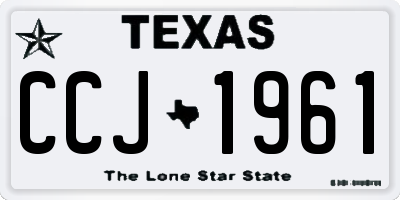 TX license plate CCJ1961
