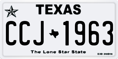 TX license plate CCJ1963