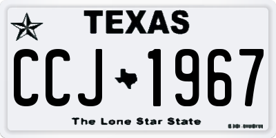 TX license plate CCJ1967
