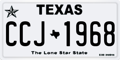 TX license plate CCJ1968