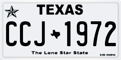 TX license plate CCJ1972