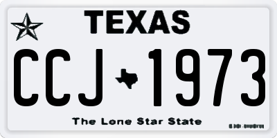 TX license plate CCJ1973