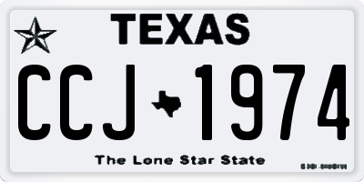 TX license plate CCJ1974