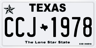 TX license plate CCJ1978