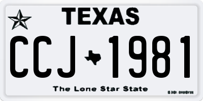 TX license plate CCJ1981