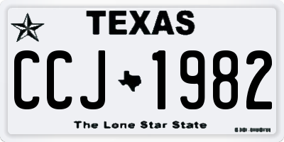 TX license plate CCJ1982