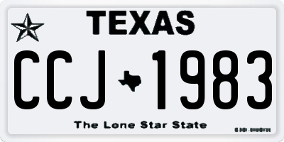 TX license plate CCJ1983