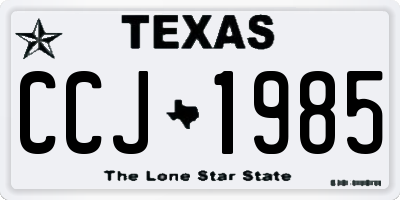 TX license plate CCJ1985