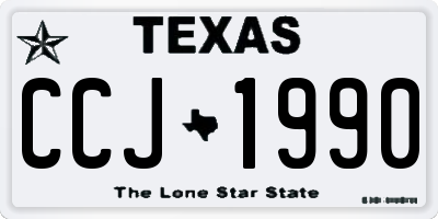 TX license plate CCJ1990