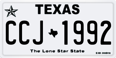 TX license plate CCJ1992