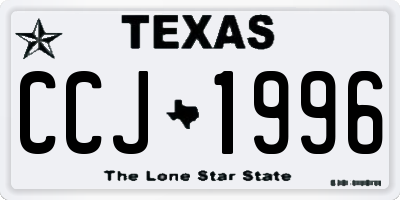 TX license plate CCJ1996