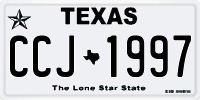 TX license plate CCJ1997