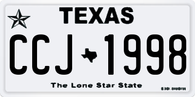 TX license plate CCJ1998