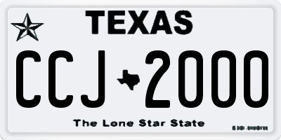 TX license plate CCJ2000