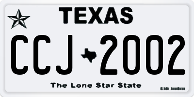 TX license plate CCJ2002