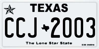 TX license plate CCJ2003