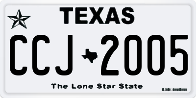 TX license plate CCJ2005