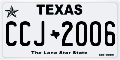 TX license plate CCJ2006