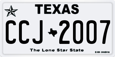 TX license plate CCJ2007