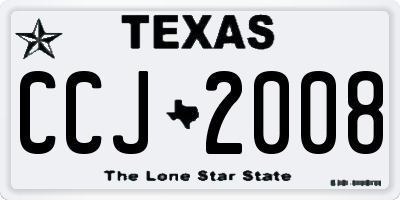 TX license plate CCJ2008