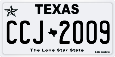 TX license plate CCJ2009