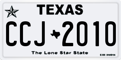 TX license plate CCJ2010