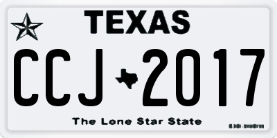 TX license plate CCJ2017