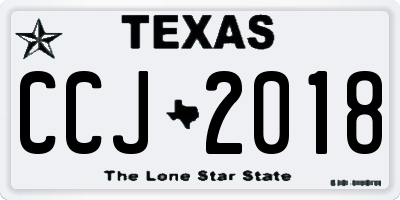 TX license plate CCJ2018