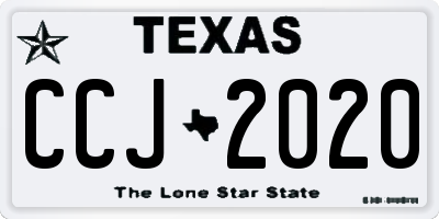 TX license plate CCJ2020