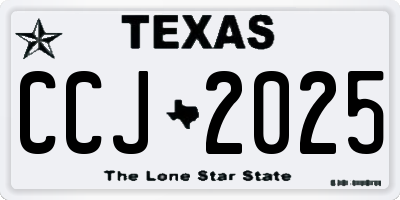 TX license plate CCJ2025