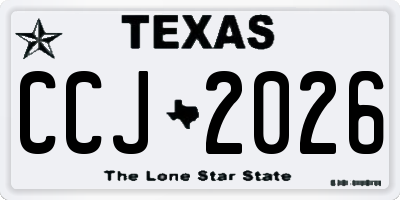 TX license plate CCJ2026