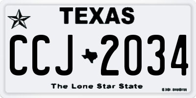 TX license plate CCJ2034
