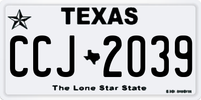 TX license plate CCJ2039