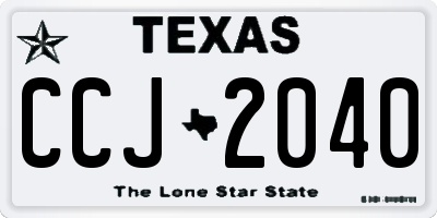 TX license plate CCJ2040
