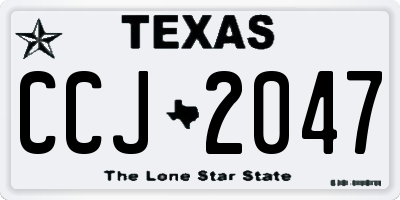 TX license plate CCJ2047