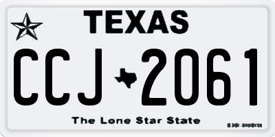 TX license plate CCJ2061