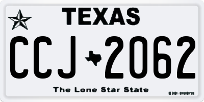 TX license plate CCJ2062