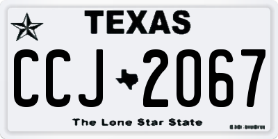 TX license plate CCJ2067