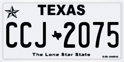 TX license plate CCJ2075