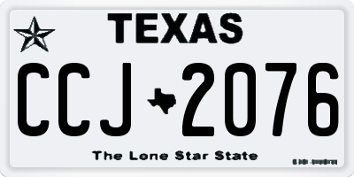 TX license plate CCJ2076